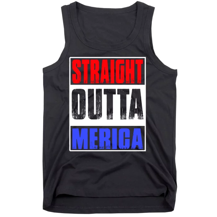 Straight Outta Merica America United States 4th Of July USA Tank Top