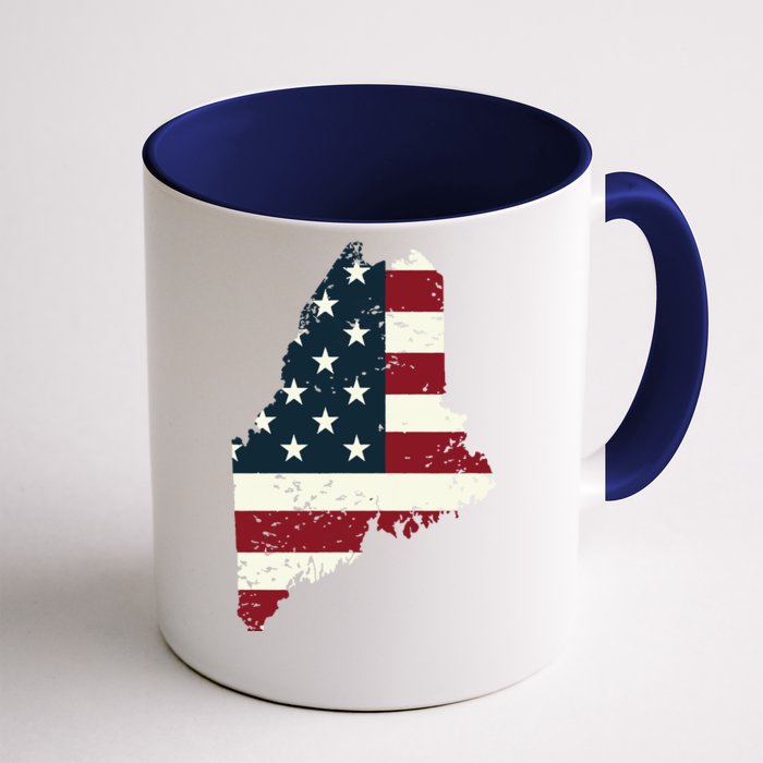 State Of Maine Usa Flag Patriotic For Women Adults Front & Back Coffee Mug