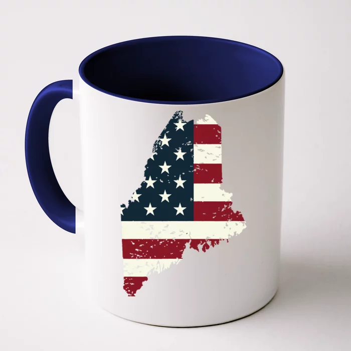 State Of Maine Usa Flag Patriotic For Women Adults Front & Back Coffee Mug