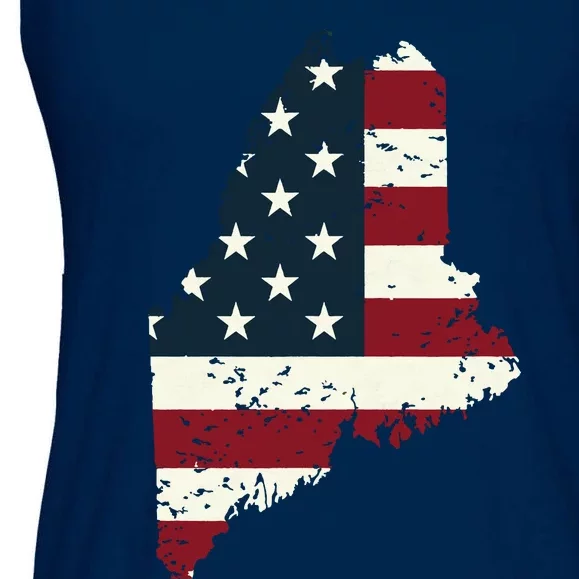 State Of Maine Usa Flag Patriotic For Women Adults Ladies Essential Flowy Tank