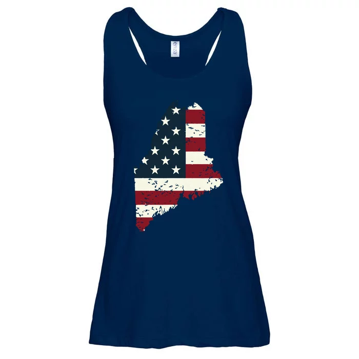 State Of Maine Usa Flag Patriotic For Women Adults Ladies Essential Flowy Tank