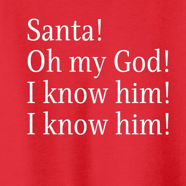 Santa! Oh My God! I Know Him! I Know Him! Funny Christmas Sayings Toddler T-Shirt