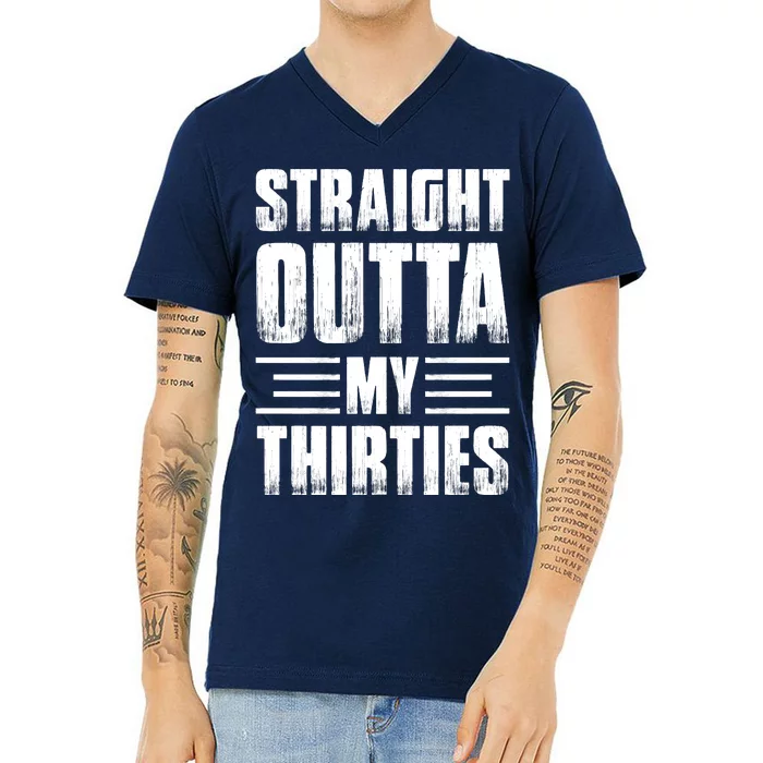 Straight Outta My Thirties Birthday Vintage V-Neck T-Shirt