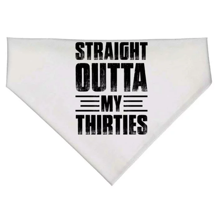 Straight Outta My Thirties Birthday Vintage USA-Made Doggie Bandana