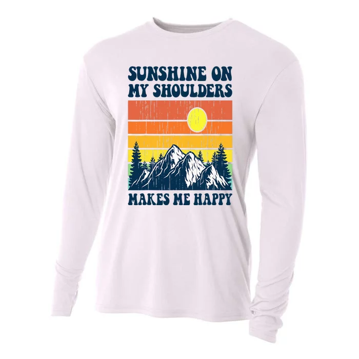 Sunshine On My Shoulders Makes Me Feel Happy Country Music Cooling Performance Long Sleeve Crew