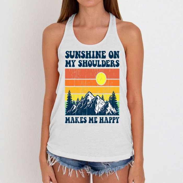 Sunshine On My Shoulders Makes Me Feel Happy Country Music Women's Knotted Racerback Tank