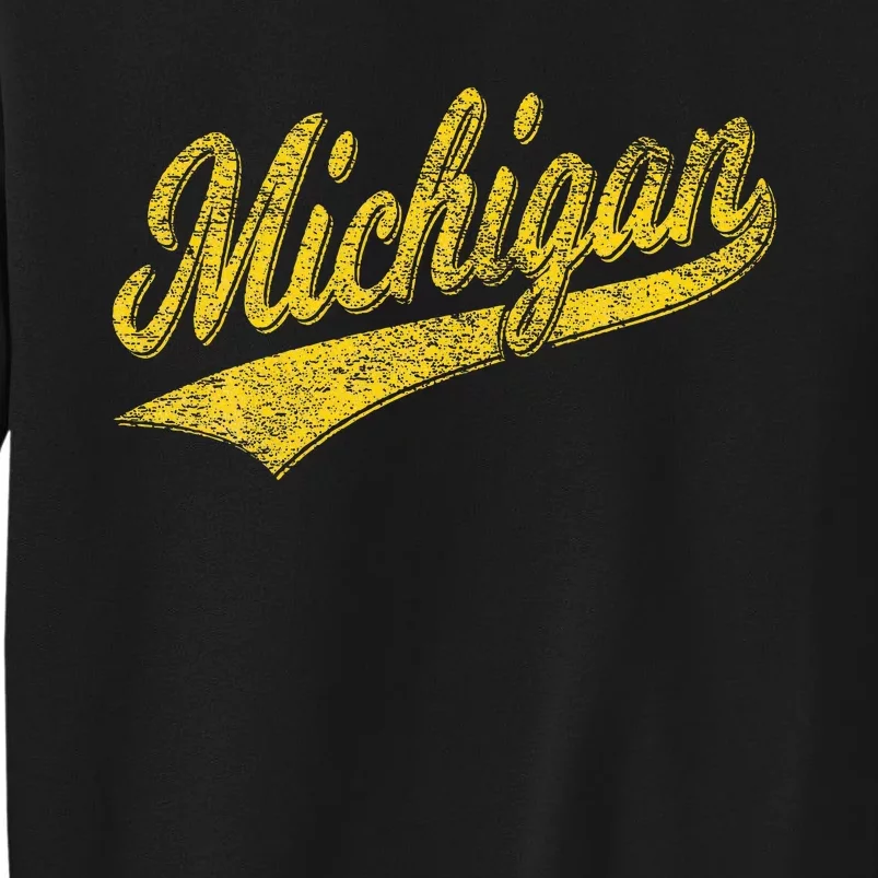 State Of Michigan Varsity Script Classic Sports Jersey Style Sweatshirt