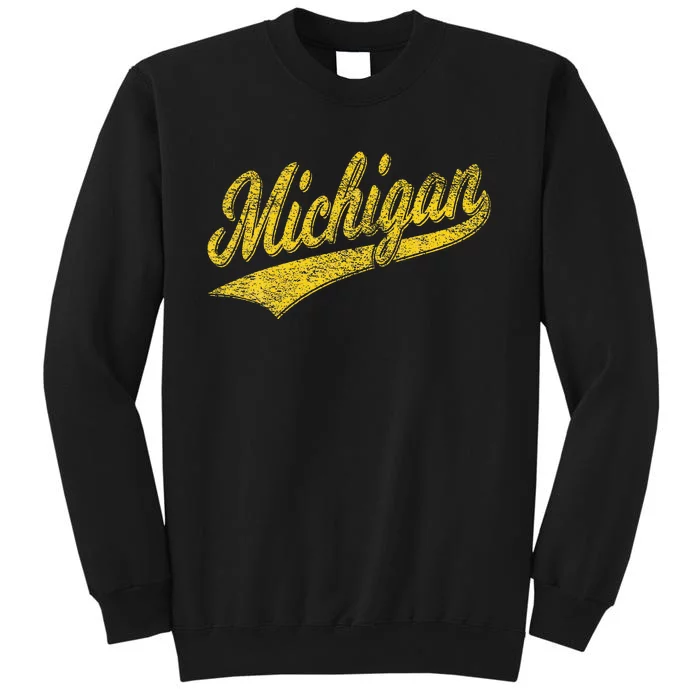 State Of Michigan Varsity Script Classic Sports Jersey Style Sweatshirt