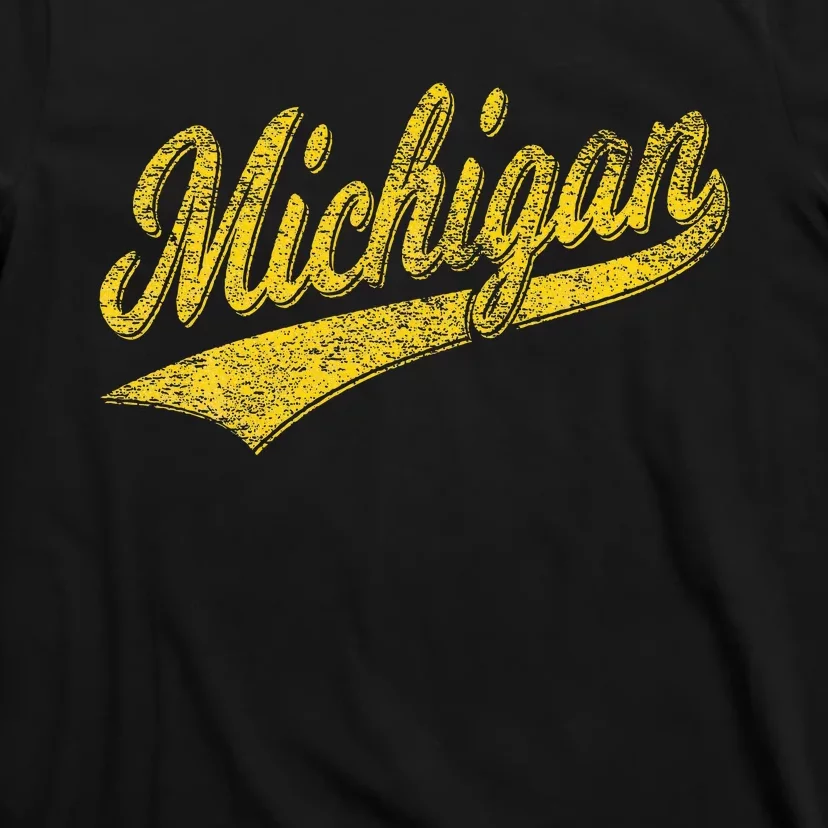 State Of Michigan Varsity Script Classic Sports Jersey Style T-Shirt