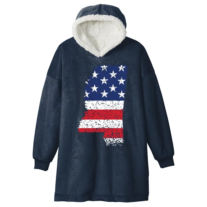 State Of Mississippi Patriotic Usa Flag For Women Adults Hooded Wearable Blanket