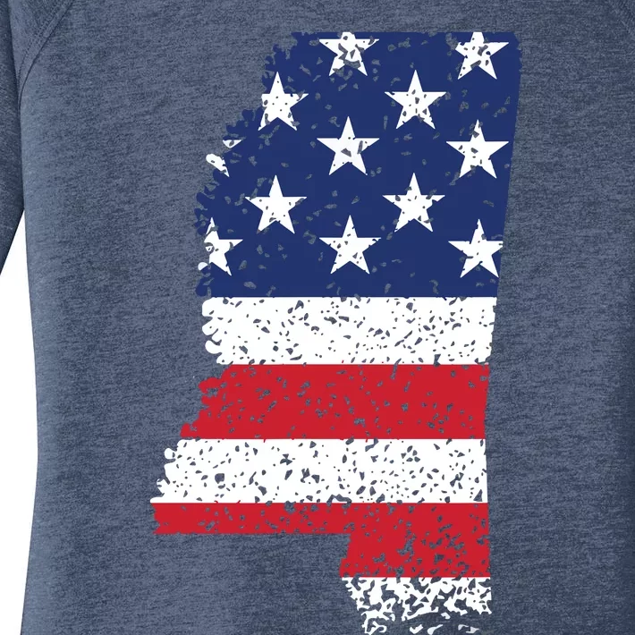 State Of Mississippi Patriotic Usa Flag For Women Adults Women's Perfect Tri Tunic Long Sleeve Shirt