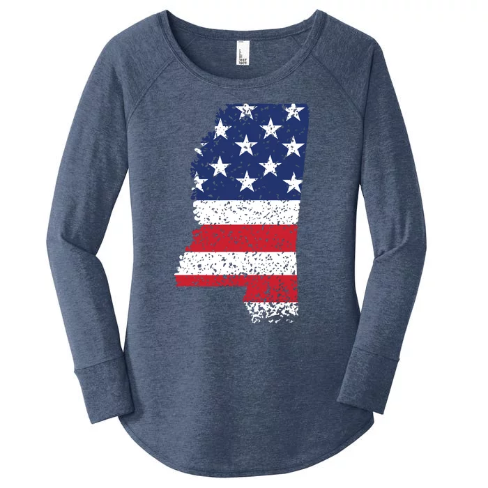 State Of Mississippi Patriotic Usa Flag For Women Adults Women's Perfect Tri Tunic Long Sleeve Shirt