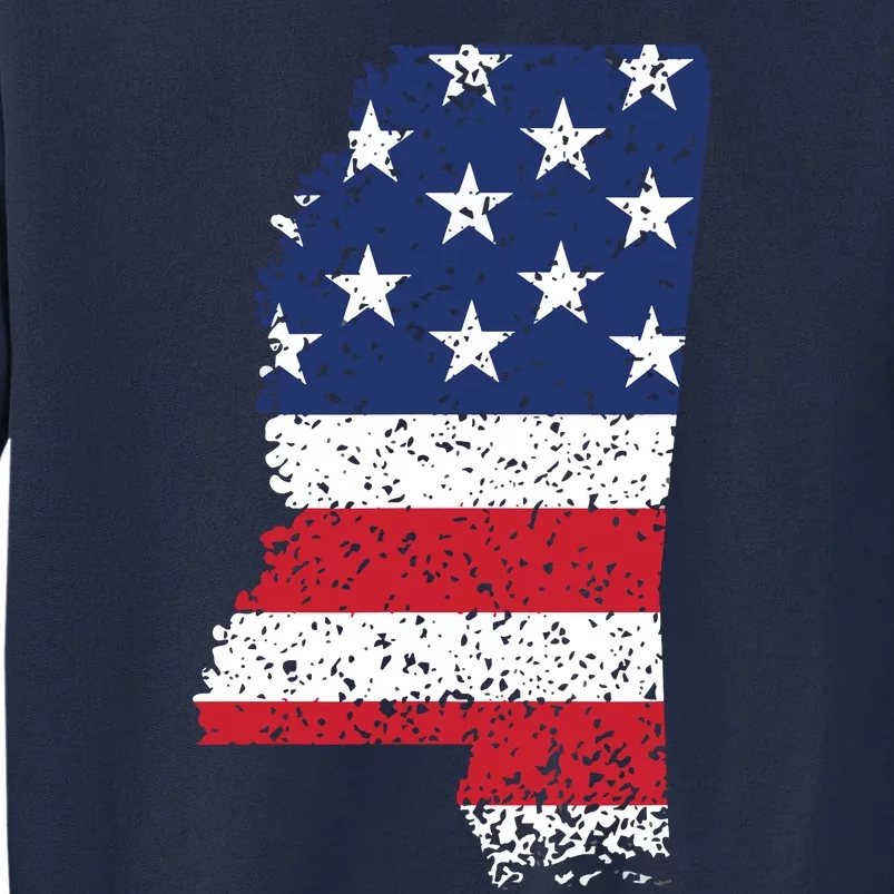 State Of Mississippi Patriotic Usa Flag For Women Adults Tall Sweatshirt