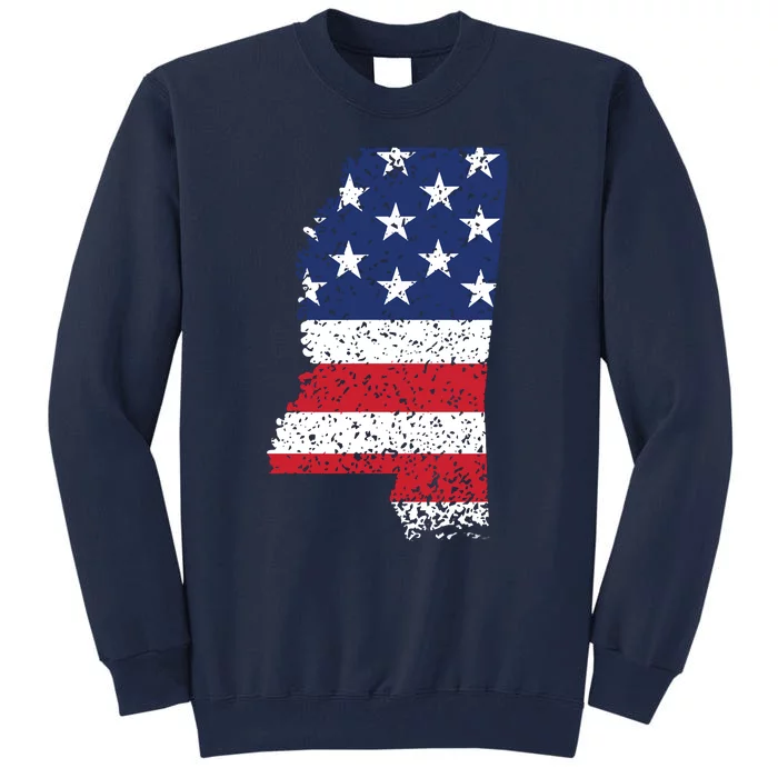 State Of Mississippi Patriotic Usa Flag For Women Adults Tall Sweatshirt