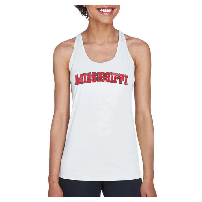 State Of Mississippi Patriotic Usa Women's Racerback Tank