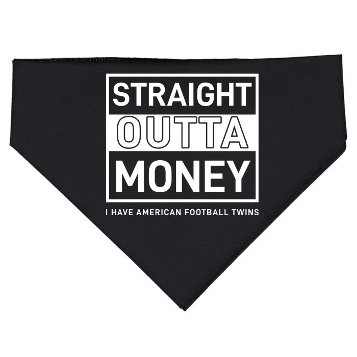 Straight Outta Money I Have American Football Twins USA-Made Doggie Bandana