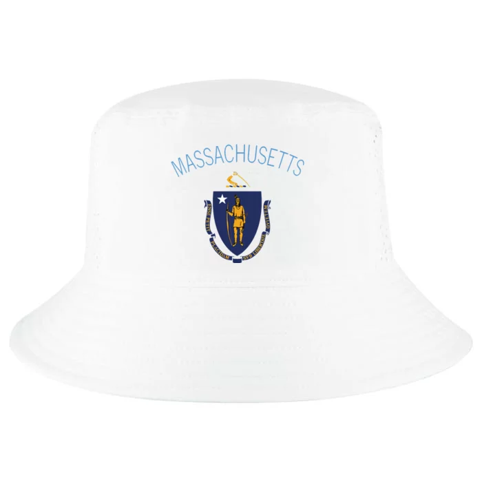 State Of Massachusetts Flag The Bay State Boston Salem Cool Comfort Performance Bucket Hat