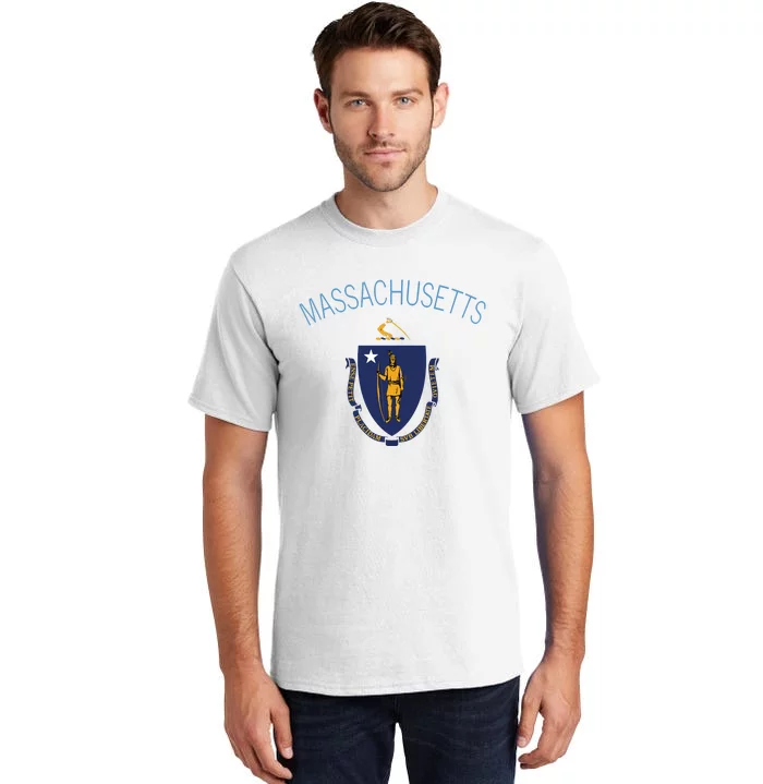 State Of Massachusetts Flag The Bay State Boston Salem Tall T-Shirt