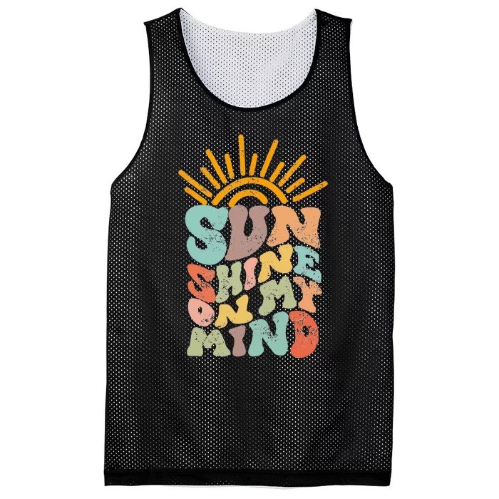 Sunshine On My Mind Pastel Retro Summer Mesh Reversible Basketball Jersey  Tank