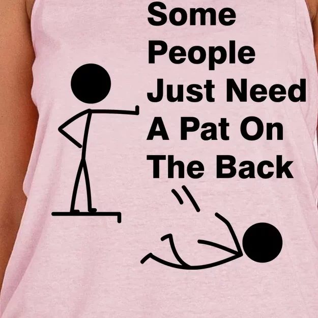 Some People Just Need A Pat On The Back Women's Knotted Racerback Tank