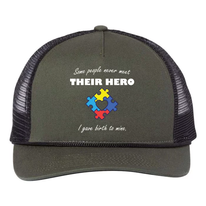 Some People Never Meet Their Hero I Gave Birth To Mine Retro Rope Trucker Hat Cap