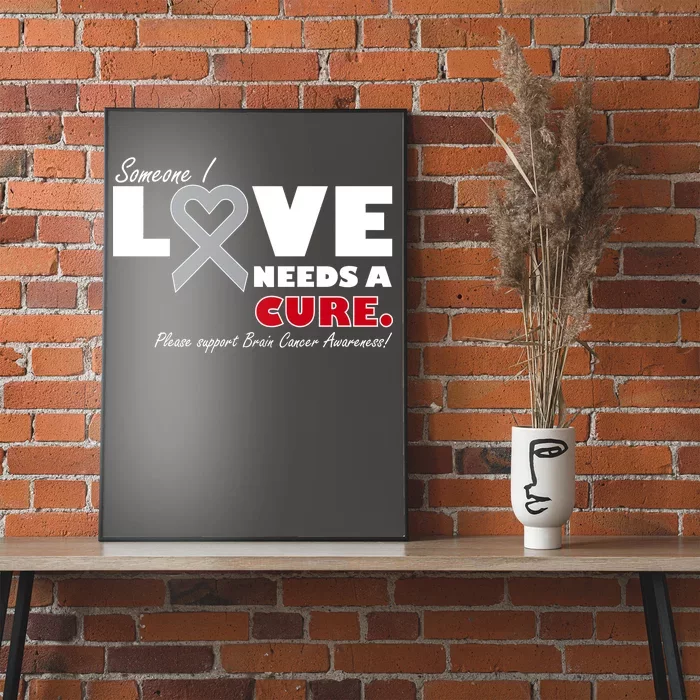 Someone I Love Needs A Cure Brain Cancer Awareness Poster