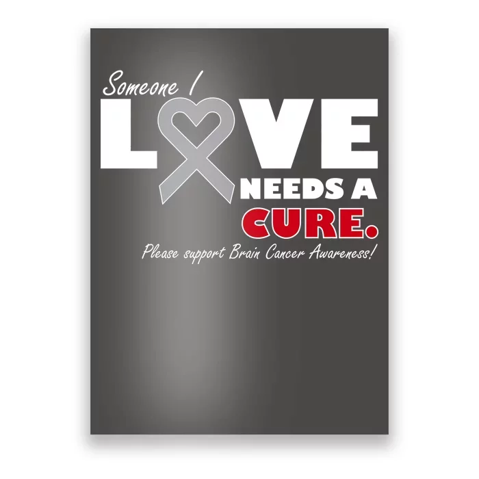 Someone I Love Needs A Cure Brain Cancer Awareness Poster