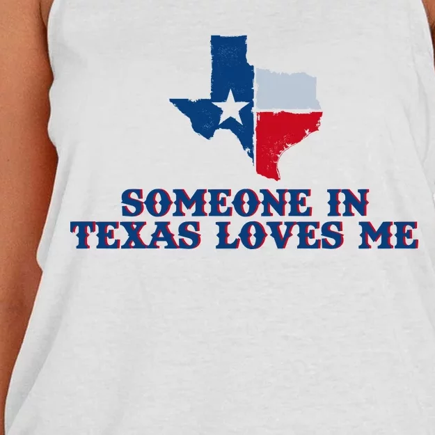 Someone In Texas Loves Me Home State Women's Knotted Racerback Tank