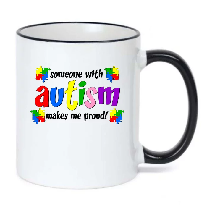 Someone With Autism Makes Me Proud Black Color Changing Mug