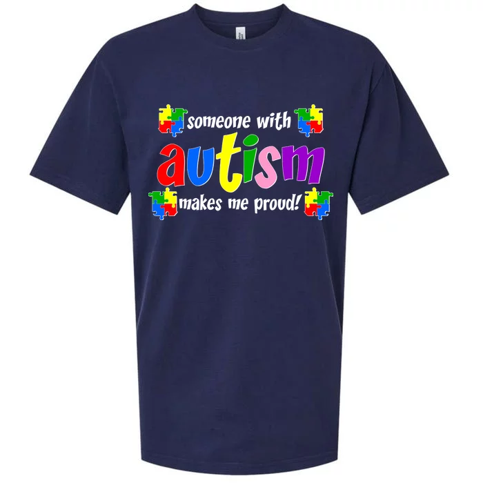 Someone With Autism Makes Me Proud Sueded Cloud Jersey T-Shirt