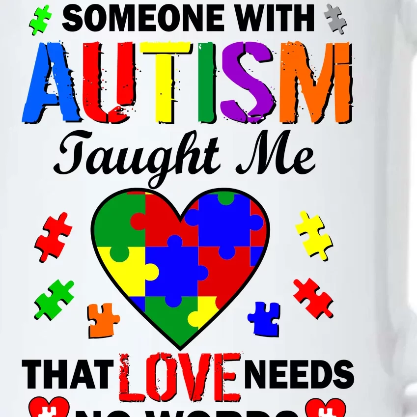 Someone With Autism Taught Me That Love Needs No Words Black Color Changing Mug