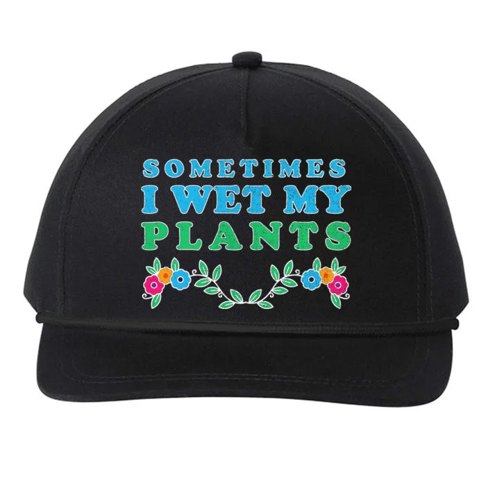 Sometimes I Wet My Plants Snapback Five-Panel Rope Hat