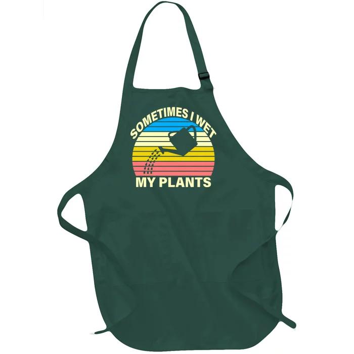 Sometimes I Wet My Plants Retro Full-Length Apron With Pocket