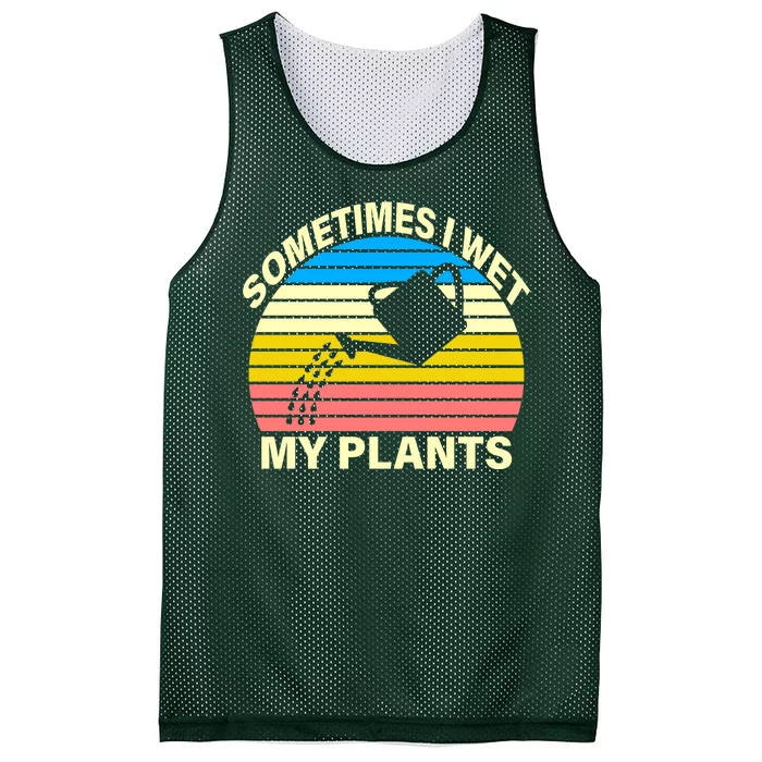 Sometimes I Wet My Plants Retro Mesh Reversible Basketball Jersey Tank