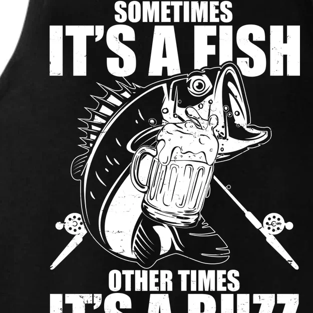 Sometimes It's A Fish Other Times It's A Buzz Ladies Tri-Blend Wicking Tank