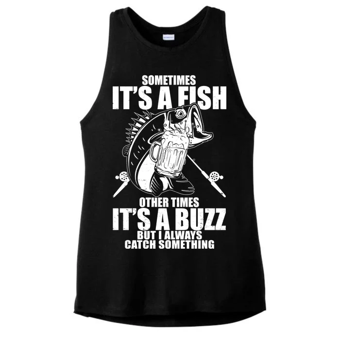 Sometimes It's A Fish Other Times It's A Buzz Ladies Tri-Blend Wicking Tank