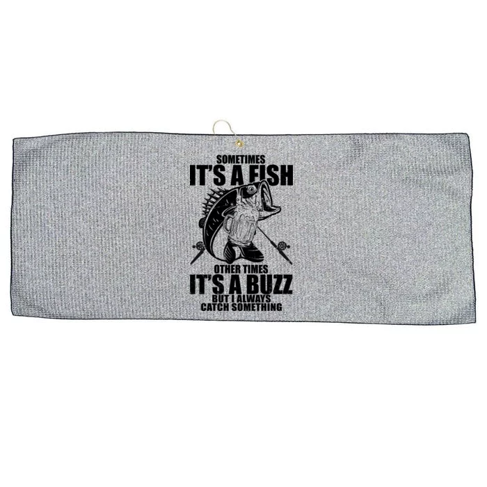 Sometimes It's A Fish Other Times It's A Buzz Large Microfiber Waffle Golf Towel