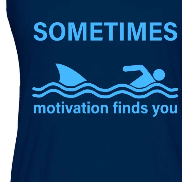 Sometimes Motivation Finds You Ladies Essential Flowy Tank