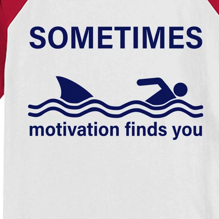 Sometimes Motivation Finds You Kids Colorblock Raglan Jersey