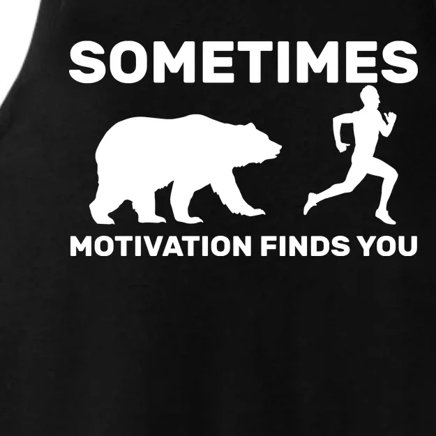 Sometimes Motivation Finds You Bear Ladies Tri-Blend Wicking Tank