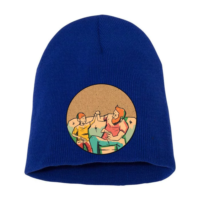 Son And Dad Gamer Short Acrylic Beanie