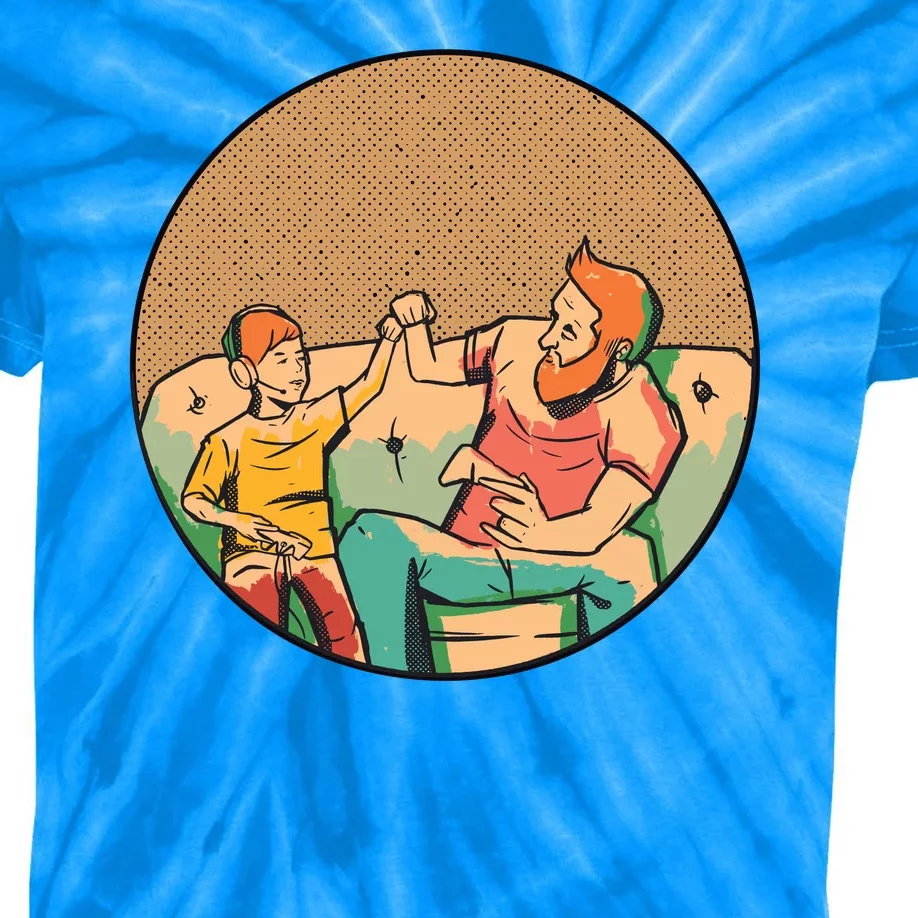 Son And Dad Gamer Kids Tie-Dye T-Shirt