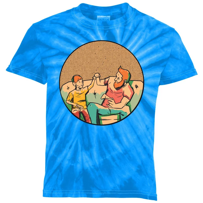 Son And Dad Gamer Kids Tie-Dye T-Shirt