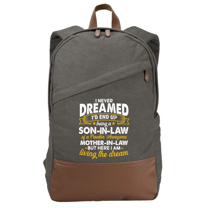 Son In Law Of A Freaking Awesome Mother In Law Cotton Canvas Backpack