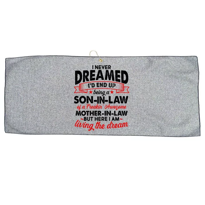 Son In Law Of A Freaking Awesome Mother In Law Large Microfiber Waffle Golf Towel