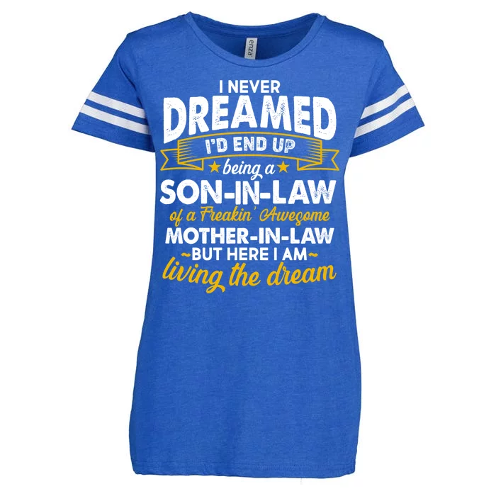 Son In Law Of A Freaking Awesome Mother In Law Enza Ladies Jersey Football T-Shirt