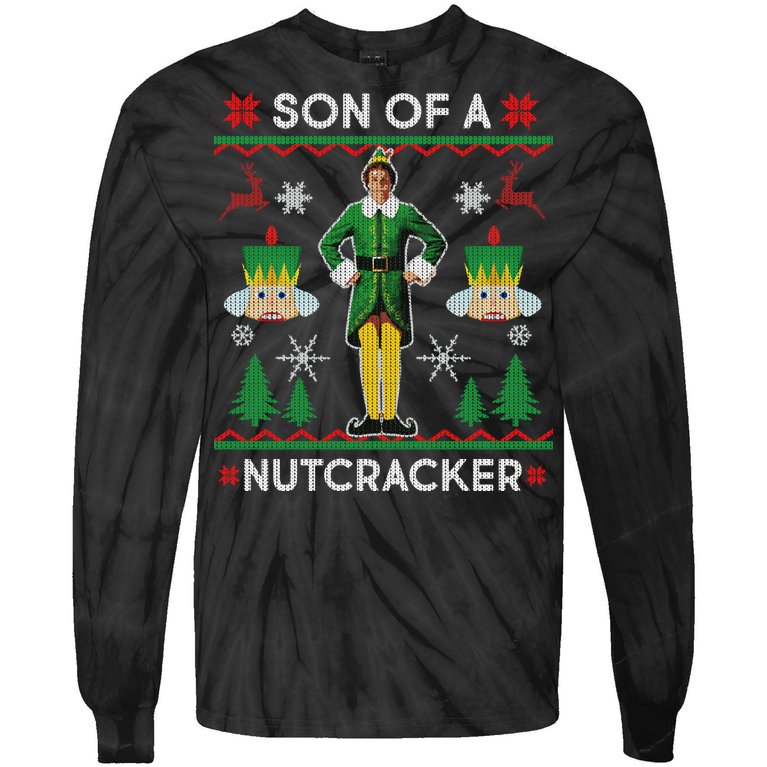 Son Of A Nutcracker Ugly Christmas Tie-Dye Long Sleeve Shirt