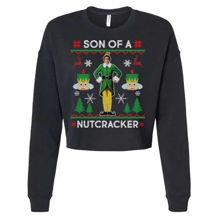 Son Of A Nutcracker Ugly Christmas Cropped Pullover Crew