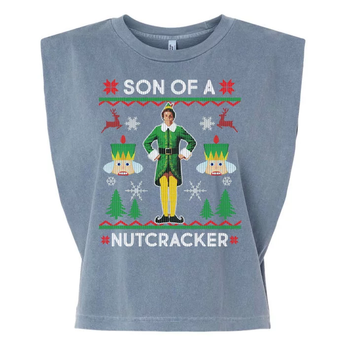 Son Of A Nutcracker Ugly Christmas Garment-Dyed Women's Muscle Tee