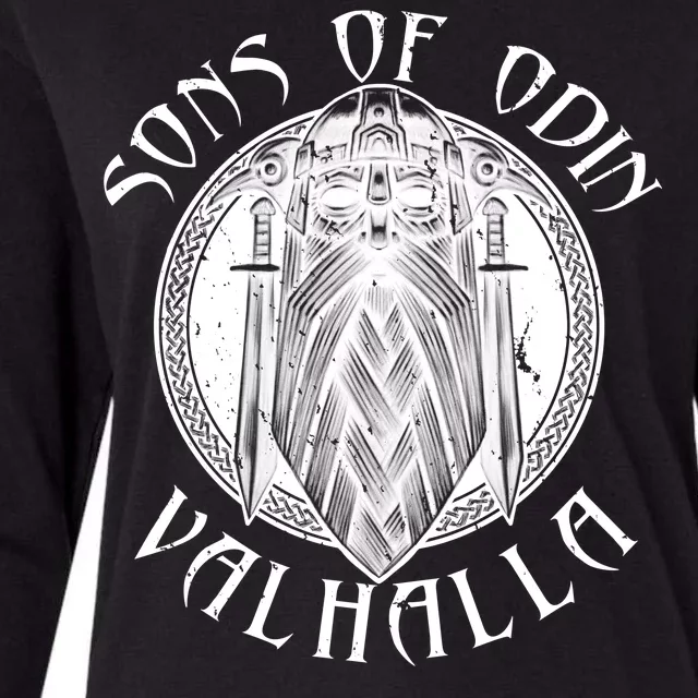 Son Of Odin Valhalla Womens Cotton Relaxed Long Sleeve T-Shirt